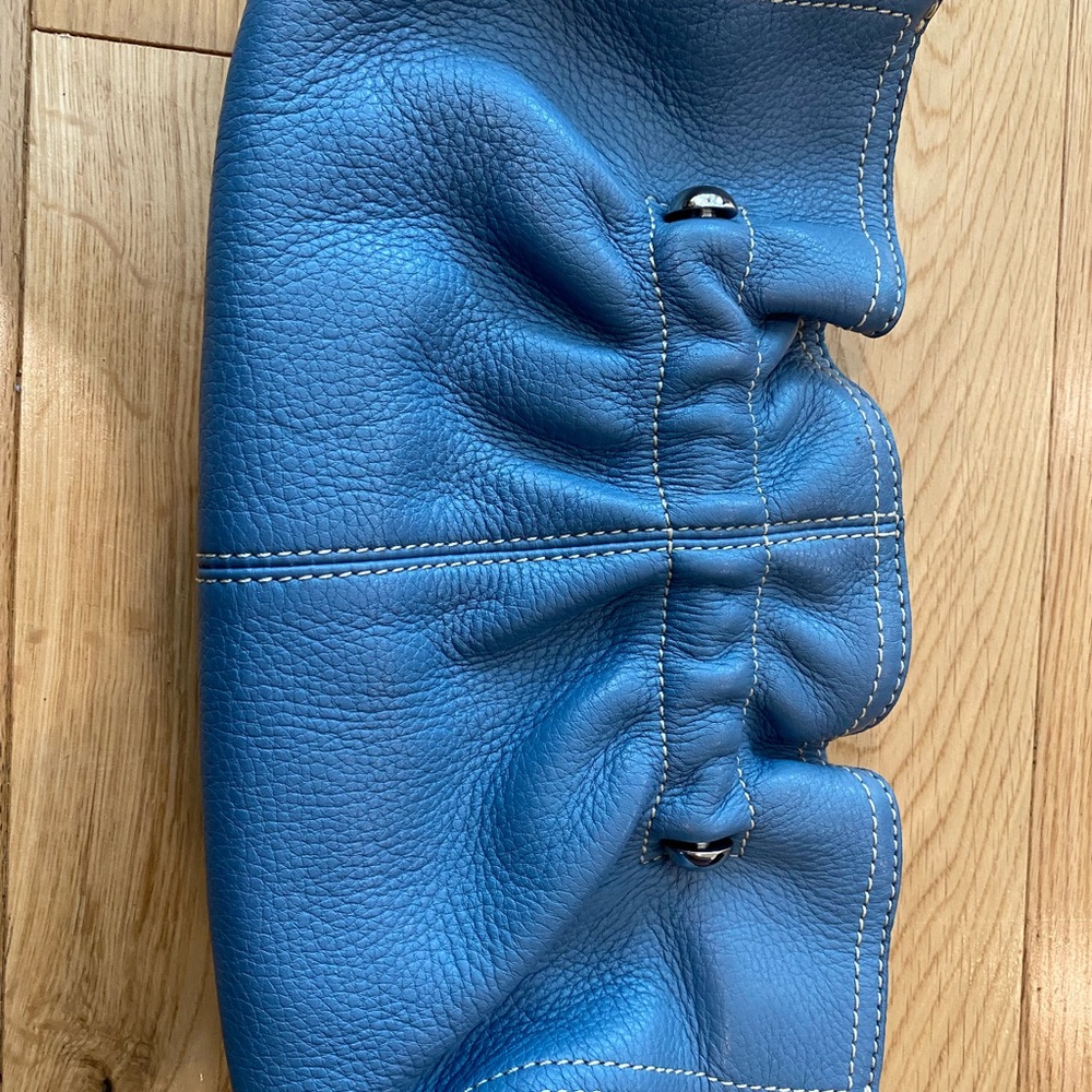 Nordstrom blue leather clutch. Never used.